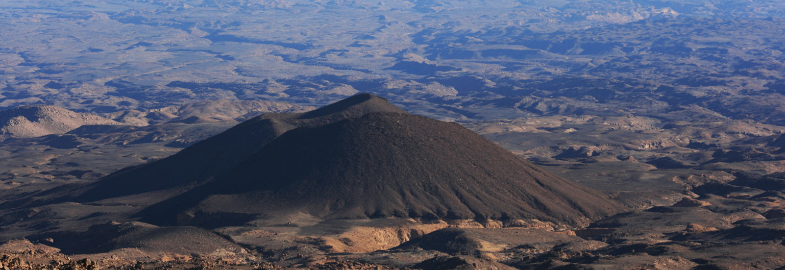Emi Koussi volcano, the Roof of the Sahara Panoramic view of Emi Koussi volcano, the highest mountain in the Sahara.